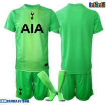 Camisa de Futebol Tottenham Hotspur Goleiro Equipamento Principal Infantil 2025-26 Manga Curta (+ Calças curtas)